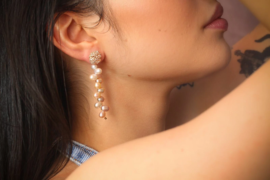 Brinco Cacho de Pérolas — Prata com Pérolas Japonesas