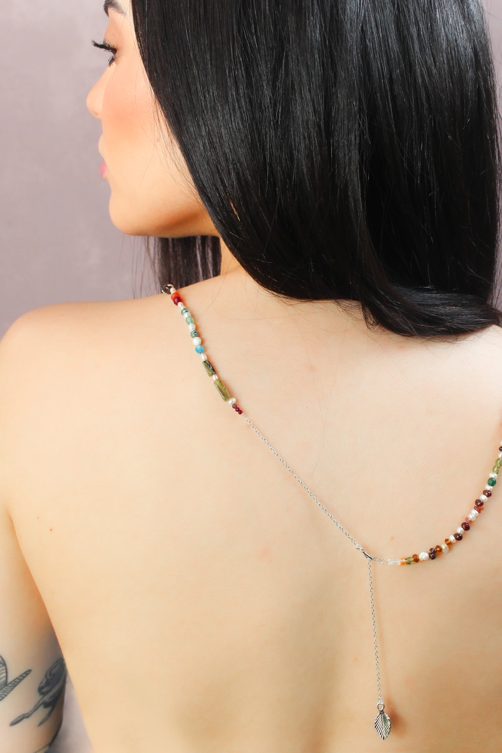 Colar Amor Colorido — Granada, Pérola e Prata (Peça Única)